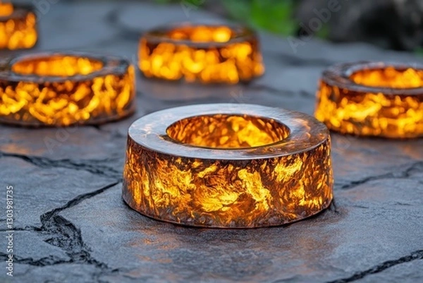 Fototapeta A fusion power plant generating energy using plasma, with glowing energy rings