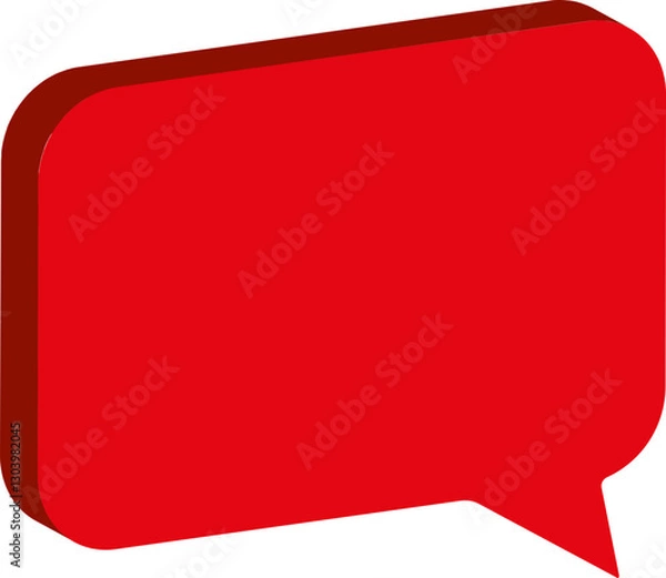 Fototapeta red glossy speech bubble