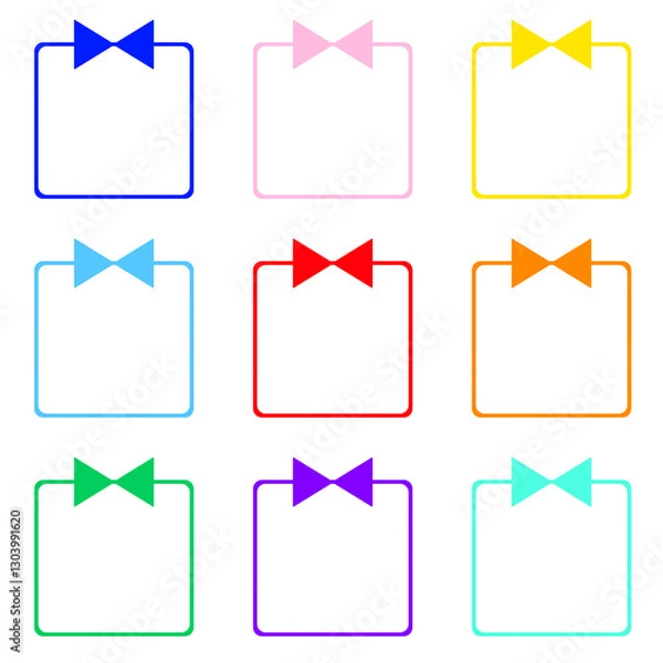 Fototapeta シンプルなリボンつきのフレーム　9色