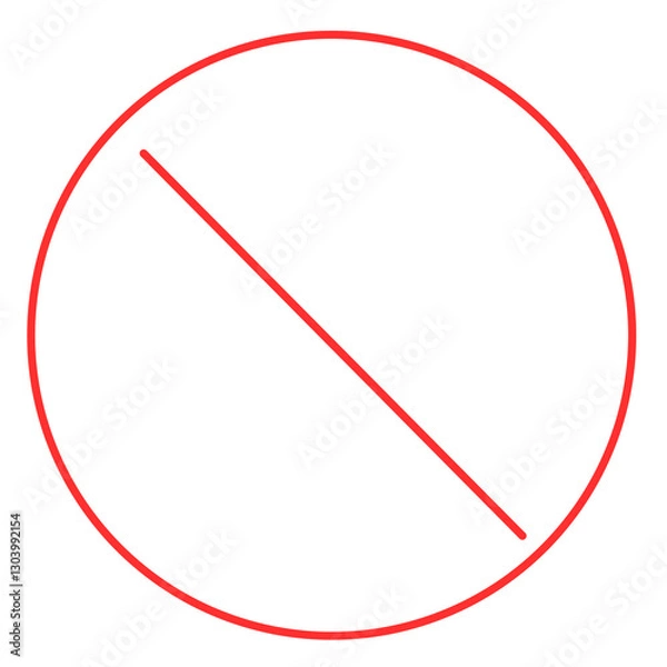 Obraz  細くてシンプルな禁止マーク　赤