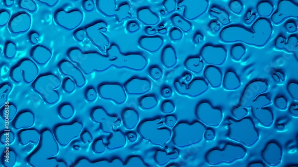 Fototapeta Blue abstract, three-dimensional background with flowing fluid f