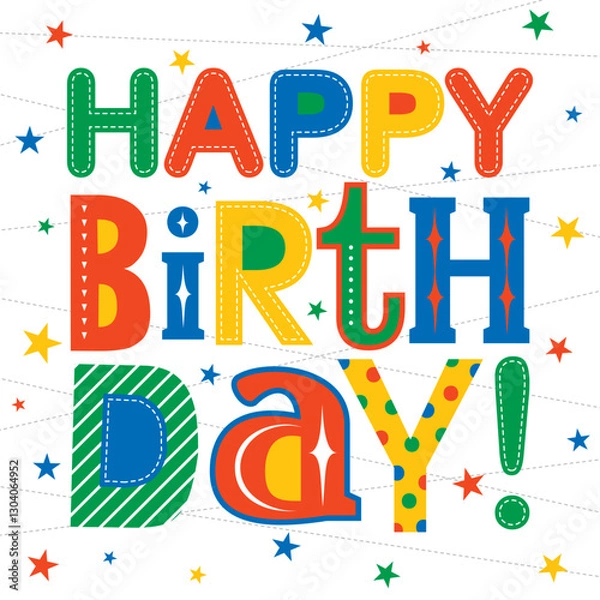 Obraz colorful birthday greeting card design