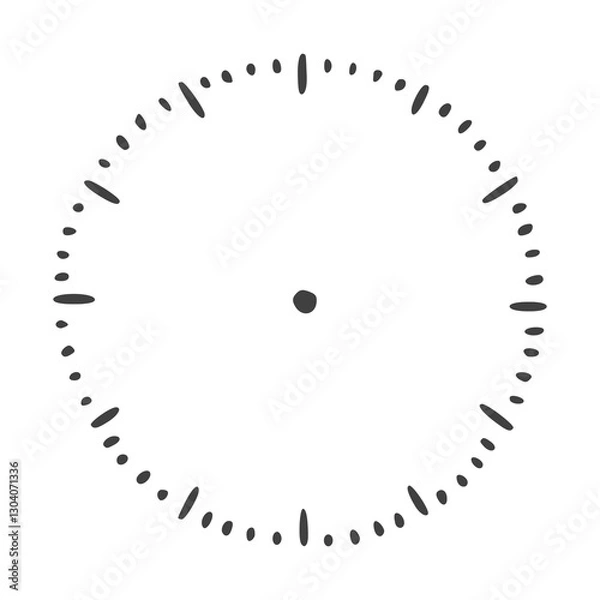Fototapeta Clock face no hands. Empty watch. Time dial doodle.