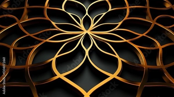 Fototapeta Ornate gold geometric pattern