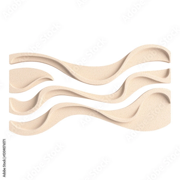 Fototapeta Abstract Wave Shapes in Sand Color for Modern Design and Art Projects