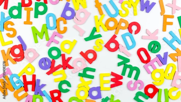Obraz Magnetic alphabetic jumble on whiteboard