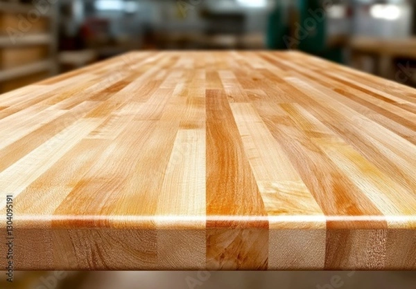 Obraz Light Brown Wooden Tabletop Close Up View