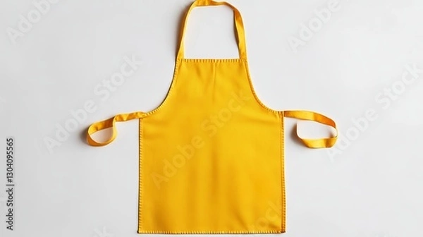 Obraz Yellow chefs apron on a white background top view