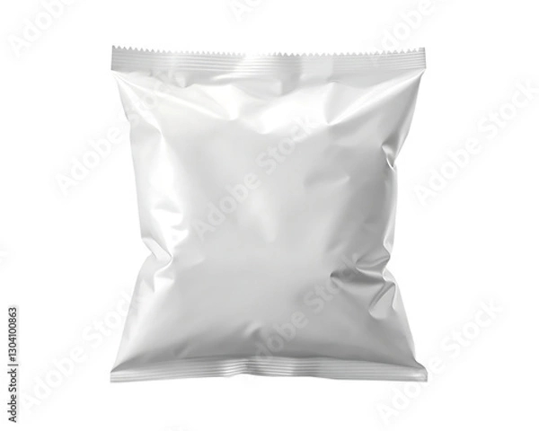 Fototapeta Blank chips bag mockup, food snack bag isolated on transparent background. potato chip bag mockup With clipping Path included. Chips paper package or Food Packaging