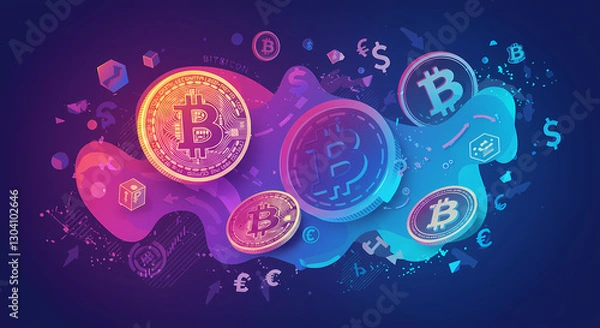 Fototapeta virtual currency bitcoin