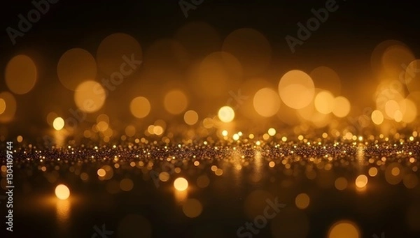 Fototapeta Sparkling Gold Dust Particles with Elegant Light Glow