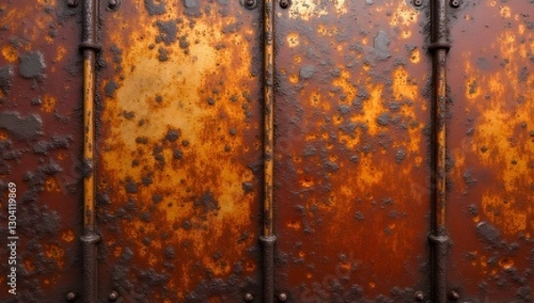 Fototapeta Rusty Metal Sheets with Corrosion and Textured Patina