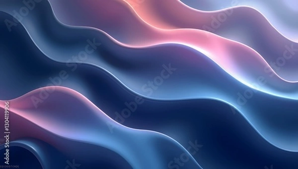 Fototapeta Abstract Wavy Lines with Smooth Gradient Color Flow