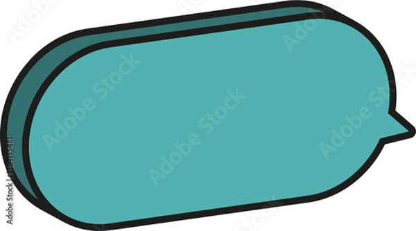 Fototapeta 파랑 입체 말풍선