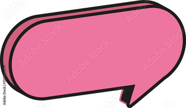 Fototapeta 핑크 입체 말풍선