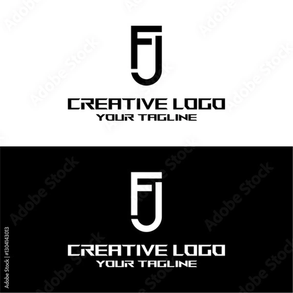 Obraz creative letter logo fj design vector