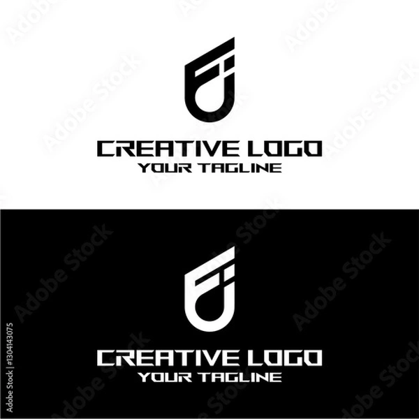 Obraz creative letter logo fj design vector