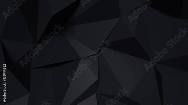 Fototapeta Stylish black background with abstract shapes. 3D illustration,