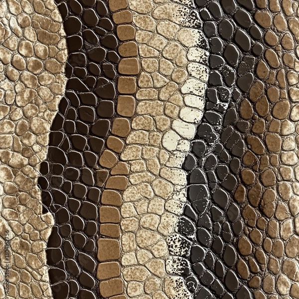 Obraz Seamless brown snake skin pattern background