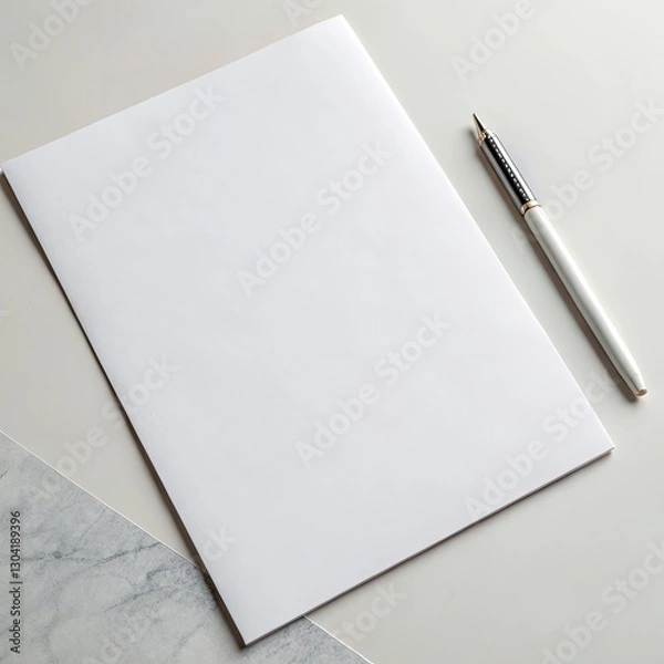 Fototapeta White Blank Paper Mockup. Generative Ai.