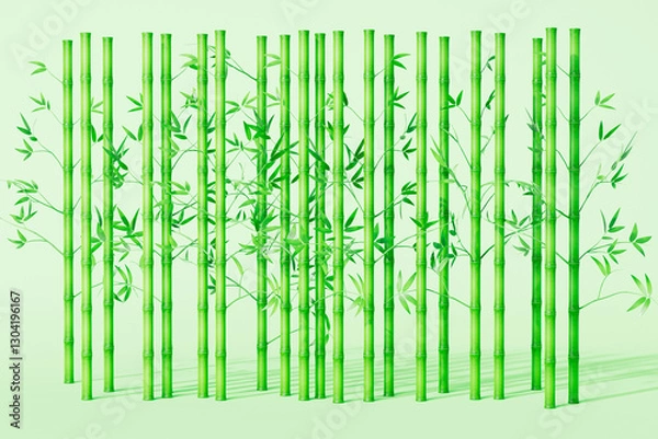 Obraz 3d rendering green bamboo plant