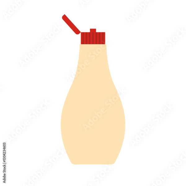 Fototapeta Open lid mayonnaise squeeze bottle icon. Vector.