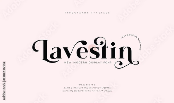 Obraz Luxury wedding alphabet logo font. Typography decorative elegant classic lettering serif fonts vintage retro for logos. vector illustration
