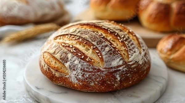 Fototapeta Small bread on white background