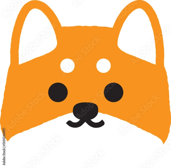 Fototapeta シンプルな柴犬の顔のイラスト