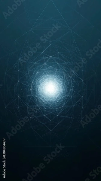 Fototapeta Cosmic Web: A captivating depiction of a complex, interconnected network of lines radiating from a bright central point, evoking a sense of the cosmos, digital technology, or abstract concepts.