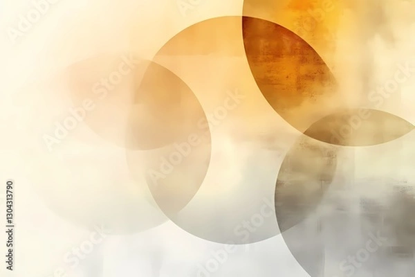 Fototapeta abstract luxury minimal gold/cream/beige color background with circles and waves