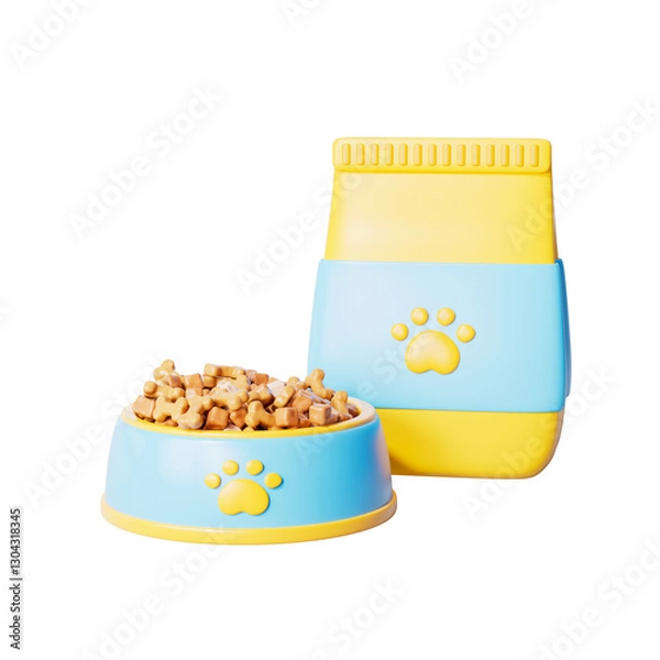 Obraz 3d rendering cartoon pet food