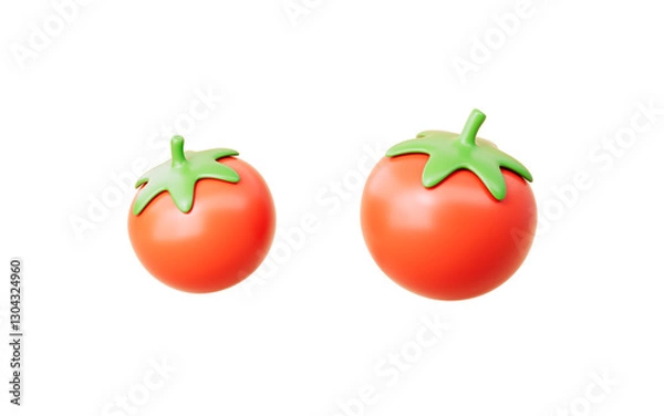 Fototapeta 3d rendering two cartoon tomatos