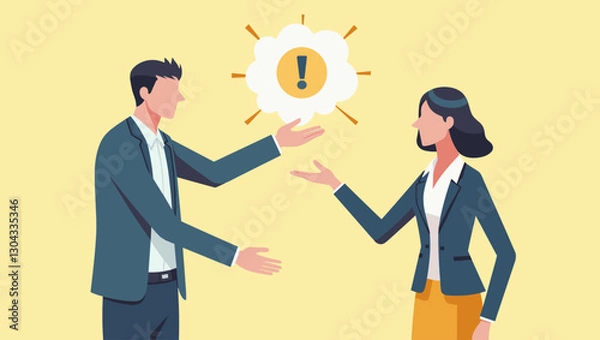 Fototapeta Optimistic Business Manager Sharing Positive Symbol with Employee to Boost Morale and Encourage Success
