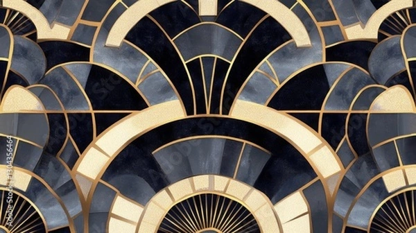 Fototapeta Modern geometric art deco seamless tile pattern. 