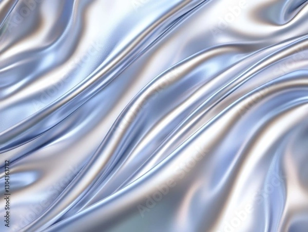 Fototapeta Repeating silver energy mesh glowing softly in a seamless futuristic wave-like formation