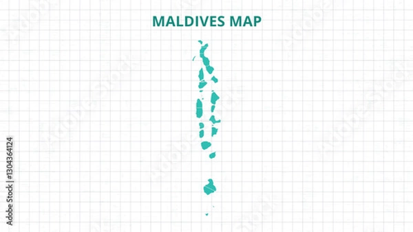 Fototapeta A Map highlighting Maldives Map, Maldives modern map with Grey Color Hi detailed Vector, geographical borders