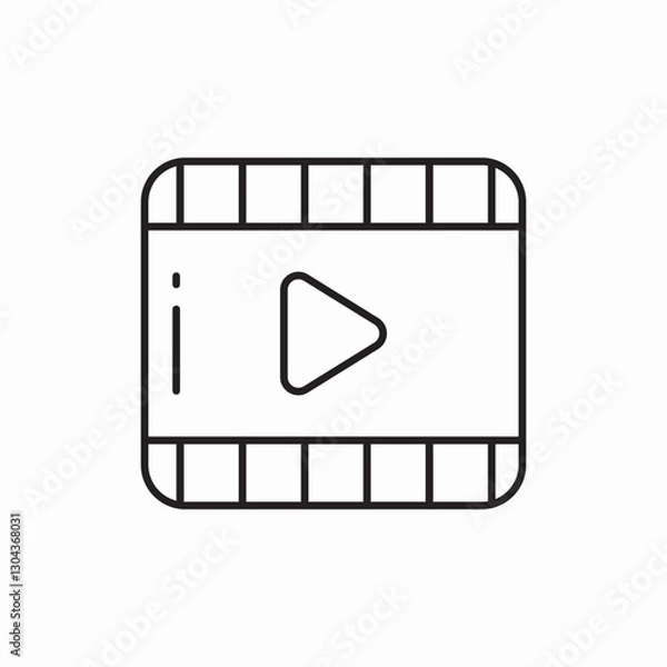 Fototapeta Video file media format icon vector sign