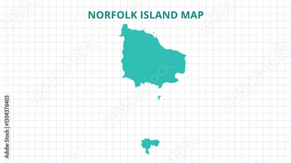 Fototapeta A Map highlighting Norfolk Island Map, Norfolk Island modern map with Grey Color Hi detailed Vector, geographical borders