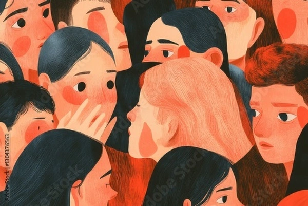 Fototapeta Minimalistic Representation of Bullying and Harassment