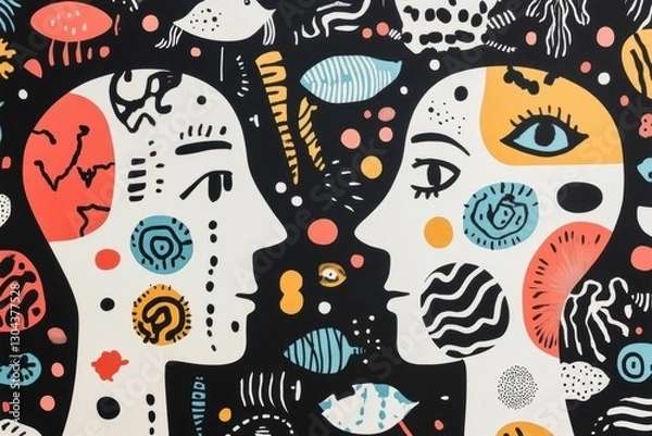 Fototapeta Minimalistic Representation of Communication Disorders