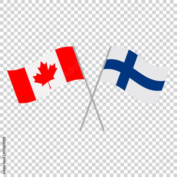Obraz Finland and Canada flags. Vector