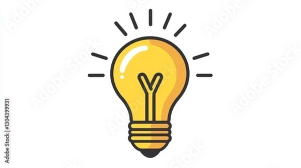 Fototapeta Light bulb icon symbol vector on a white background