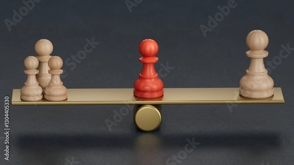 Fototapeta Golden leader,business concept.balance, leadership and competition concept.Leadership with business success concept.Made and rendered in C4D, not AI.