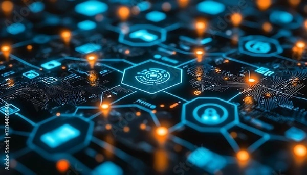 Fototapeta Network security circuit board