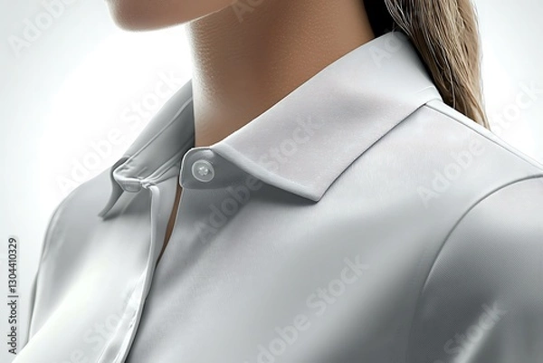 Obraz Woman's Button-Down Collar Detail