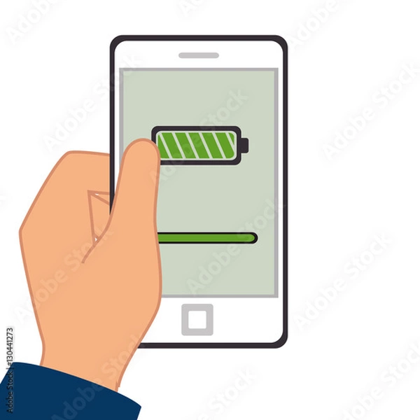 Fototapeta smartphone battery level icon vector illustration design