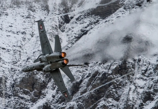 Fototapeta F-18 Hornet at Axalp Airshow in Switzerland