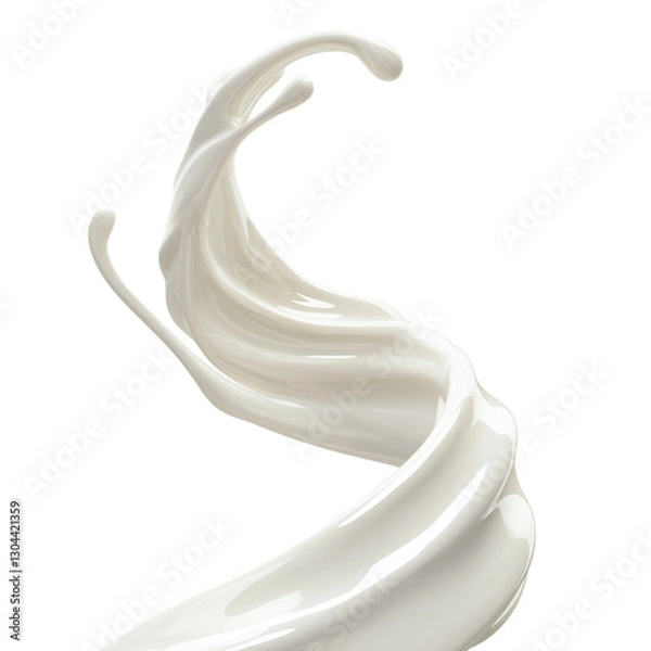Fototapeta Realistic milk splashes or wave with drops and splatter isolated Milk splash and pouring on PNG transparent background	