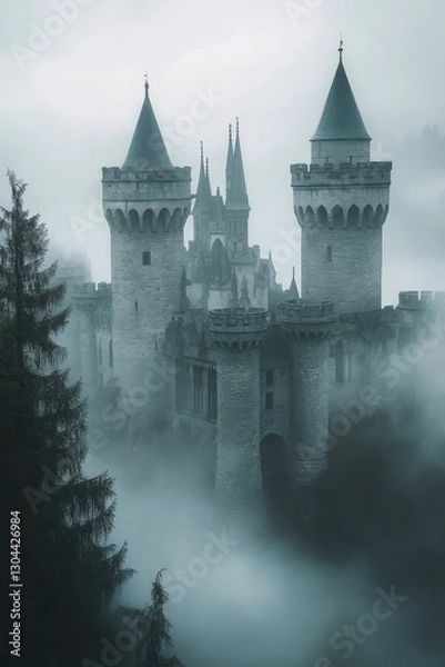 Obraz Enigmatic Castle in Fog